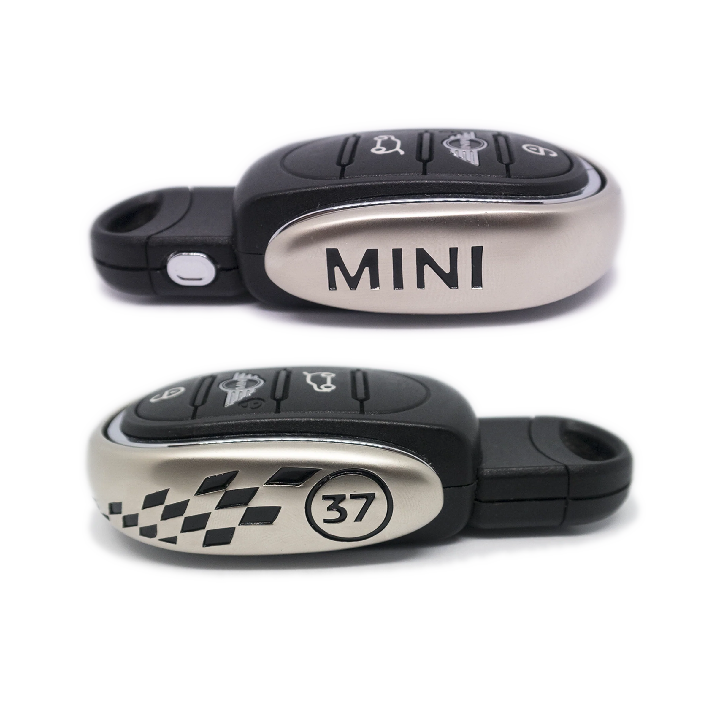 37 🏁 Checkered Design Alloy Metal Key Fob Case - Image 3