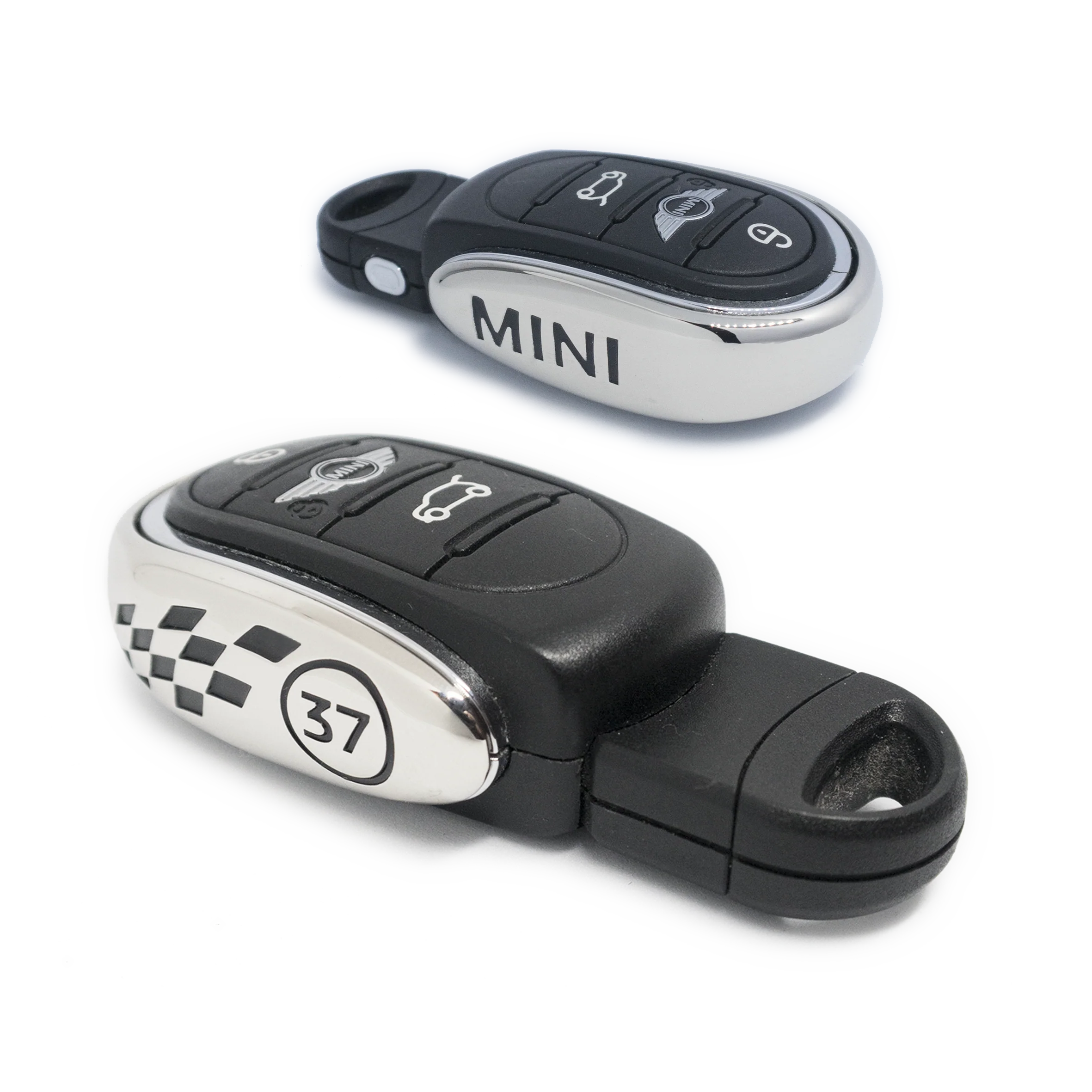 37 🏁 Checkered Design Alloy Metal Key Fob Case - Image 4