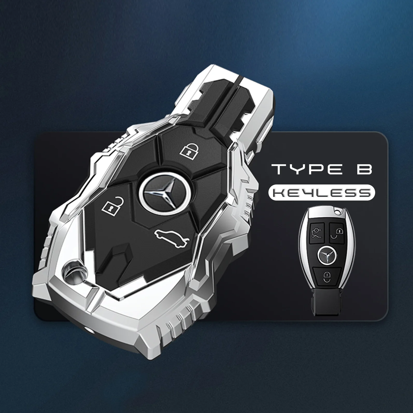 Mercedes Benz AMG Alloy Metal Key Case *Keyless* - Image 5