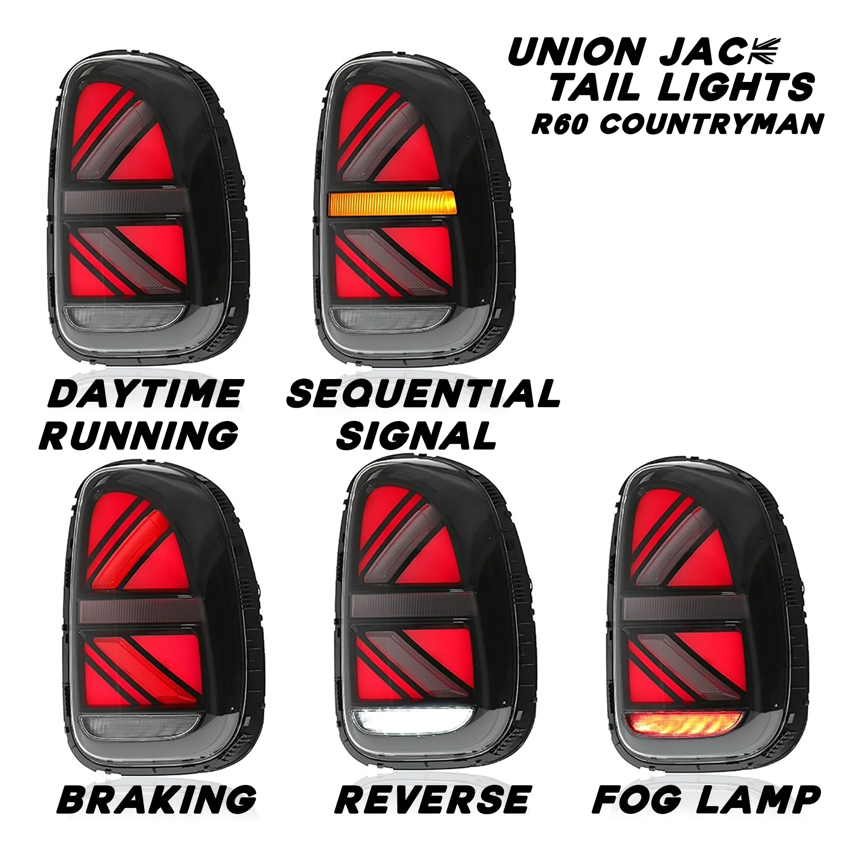 MINI Countryman GEN 2 R60 Union Jack Rear Tail Lights - Image 4