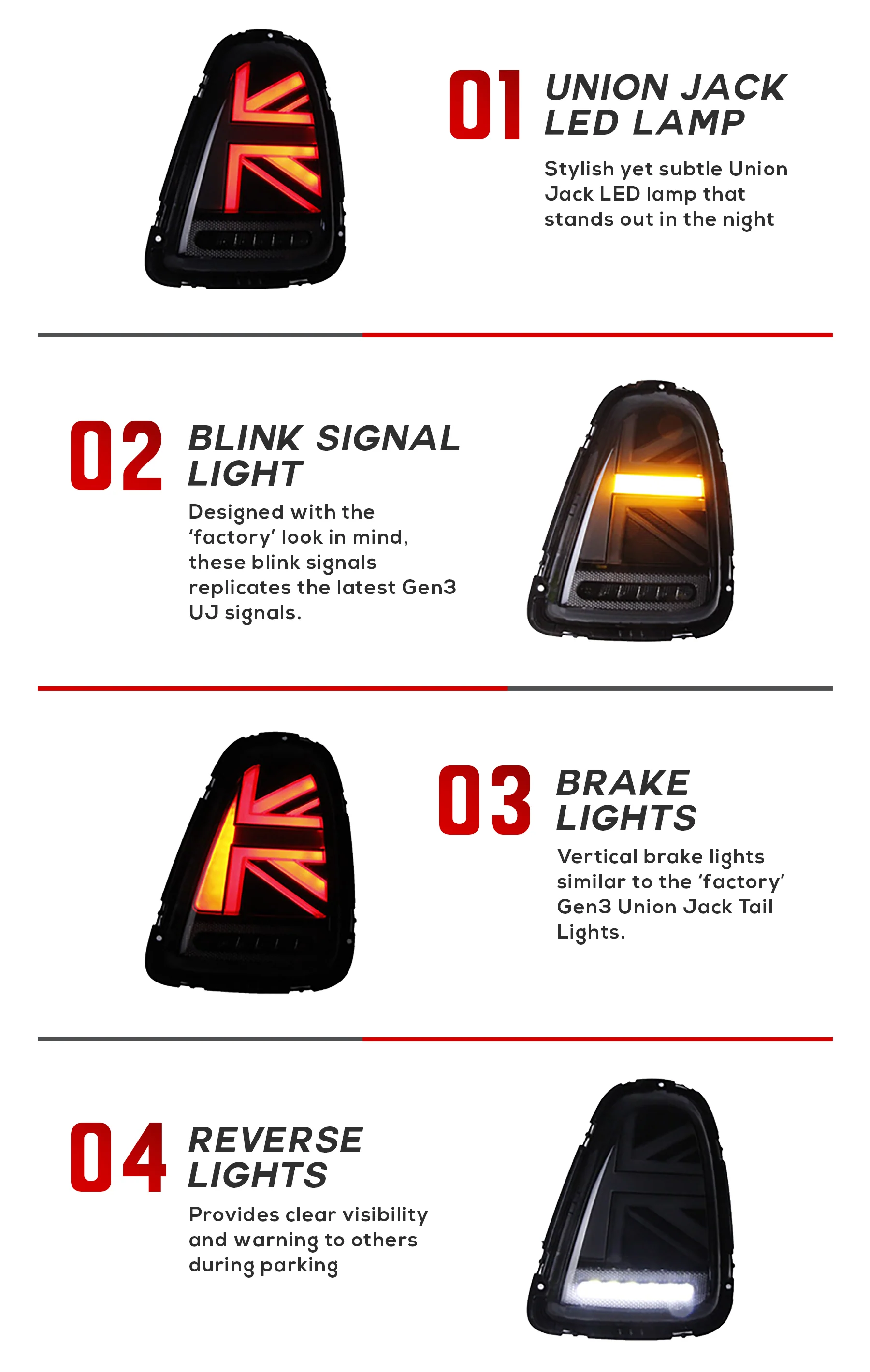 MINI GEN 2 Union Jack Tail Lights *2020 FACE LIFT* - Image 6